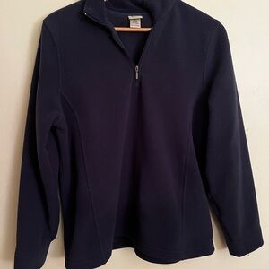 L.L. Bean L men’s Dark Blue Fleece Jacket zip neck
